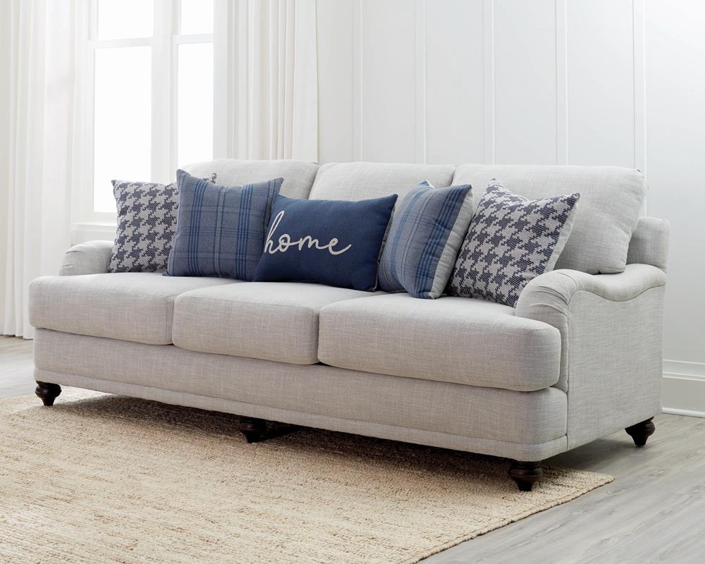 Glenn - Glenn Recessed Arms Sofa Light Grey