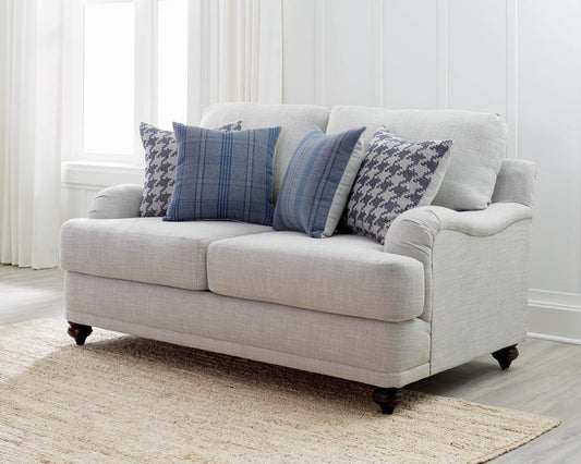 Glenn - Glenn Recessed Arms Loveseat Light Grey