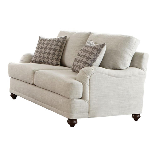 Glenn - Glenn Cushion Back Loveseat Light Grey