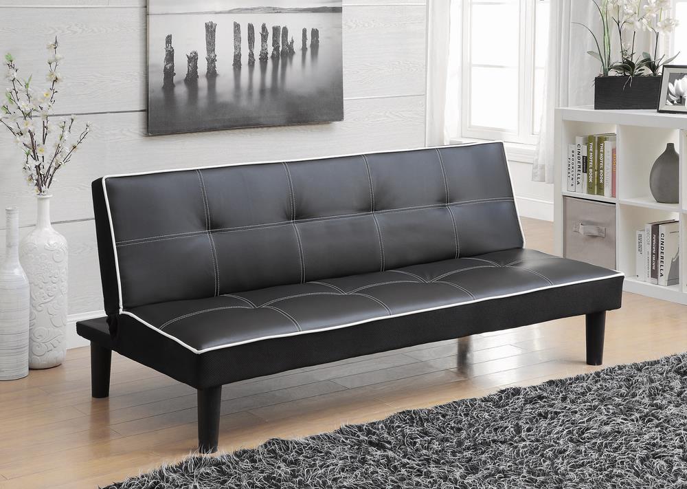 Katrina - Katrina Tufted Upholstered Sofa Bed Black