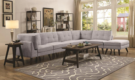 Churchill - Churchill Button Tufted Corner Sofa Grey