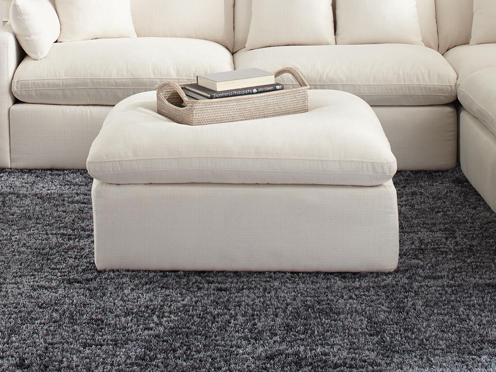 Hobson - Hobson Cushion Seat Ottoman Off-White