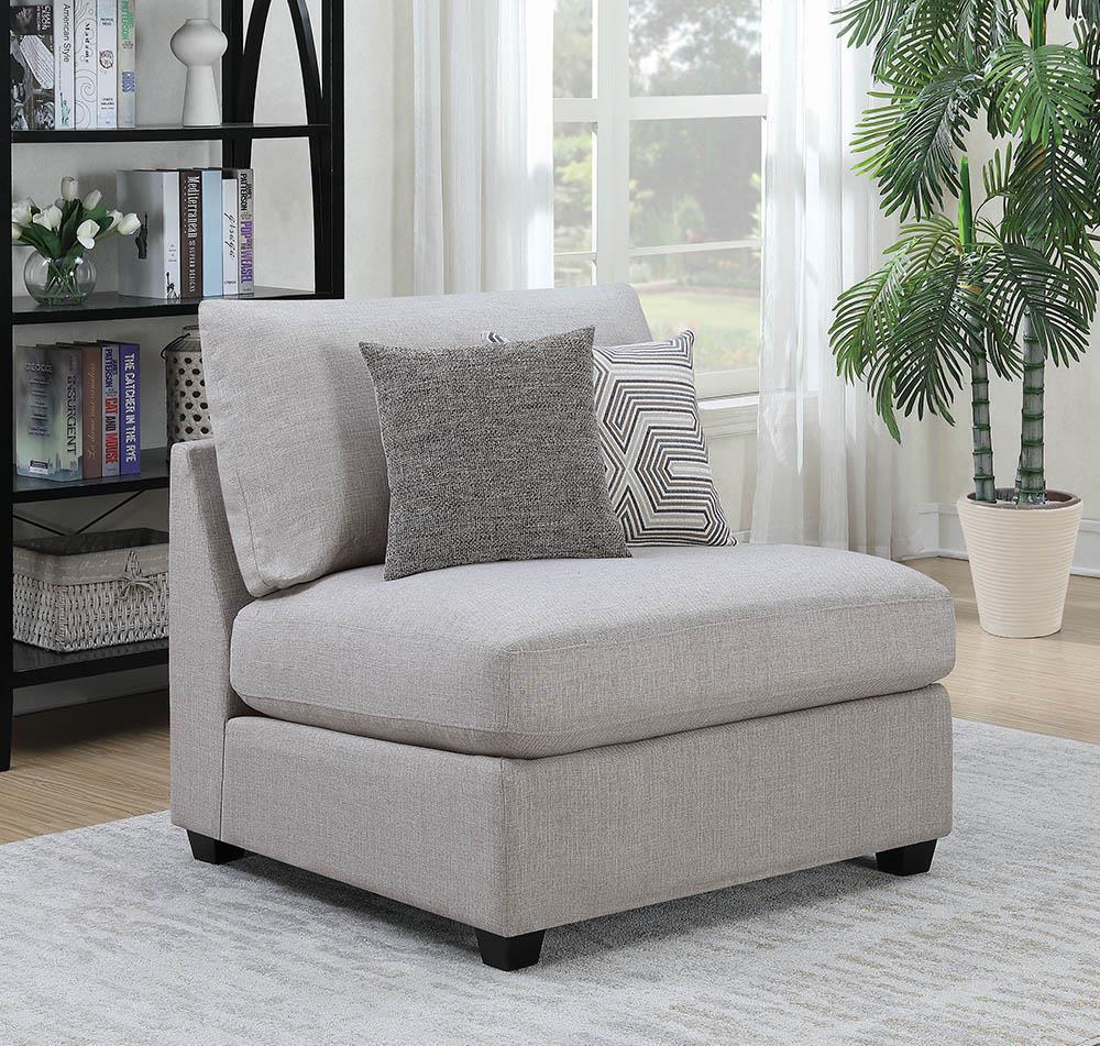 Cambria - Cambria Upholstered Armless Chair Grey