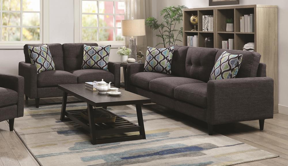 Watsonville - Watsonville 2-piece Cushion Back Living Room Set Grey