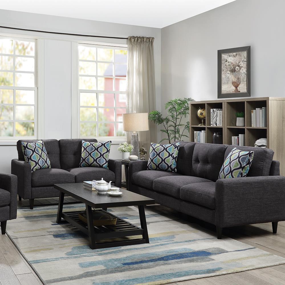 Watsonville - Watsonville 2-piece Cushion Back Living Room Set Grey