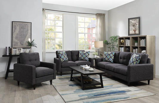 Watsonville - Watsonville Tufted Back Loveseat Grey