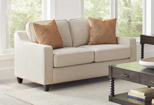 Christine - Christine Upholstered Cushion Back Loveseat Beige