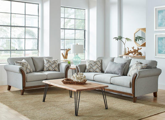 Roxanne - Roxanne 2-piece Flared Arm Living Room Set Platinum