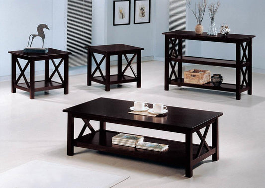 Rachelle - Rachelle 3-piece Occasional Table Set Deep Merlot