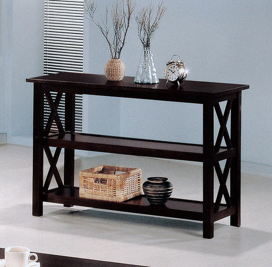 Rachelle - Rachelle Sofa Table with 2-shelf Deep Merlot