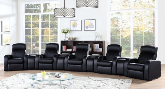 Cyrus - Cyrus Upholstered Recliner Living Room Set Black