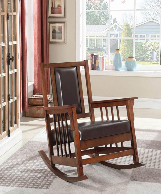 Ida - Ida Upholstered Rocking Chair Tobacco and Dark Brown