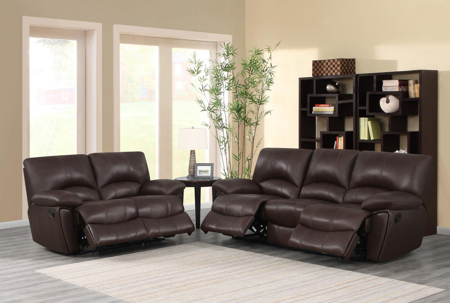 Clifford - Clifford Upholstered Pillow Top Arm Living Room Set Chocolate Brown