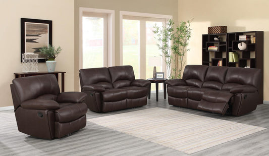 Clifford - Clifford Upholstered Pillow Top Arm Living Room Set Chocolate Brown
