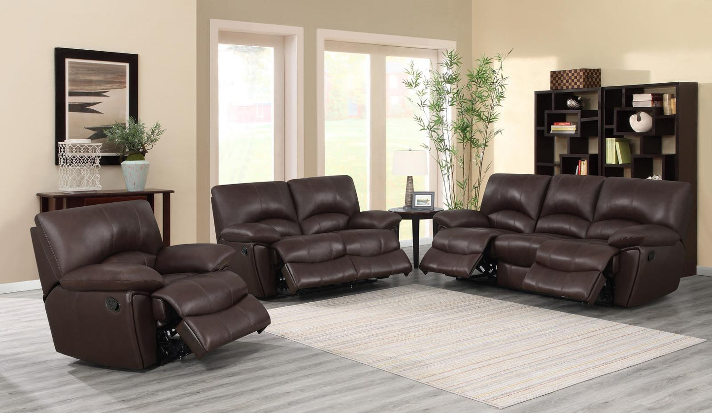 Clifford - Clifford Upholstered Pillow Top Arm Living Room Set Chocolate Brown