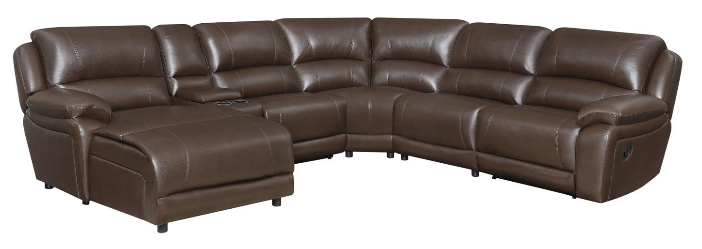 Mackenzie - Mackenzie 6-Piece Motion Sectional Chestnut