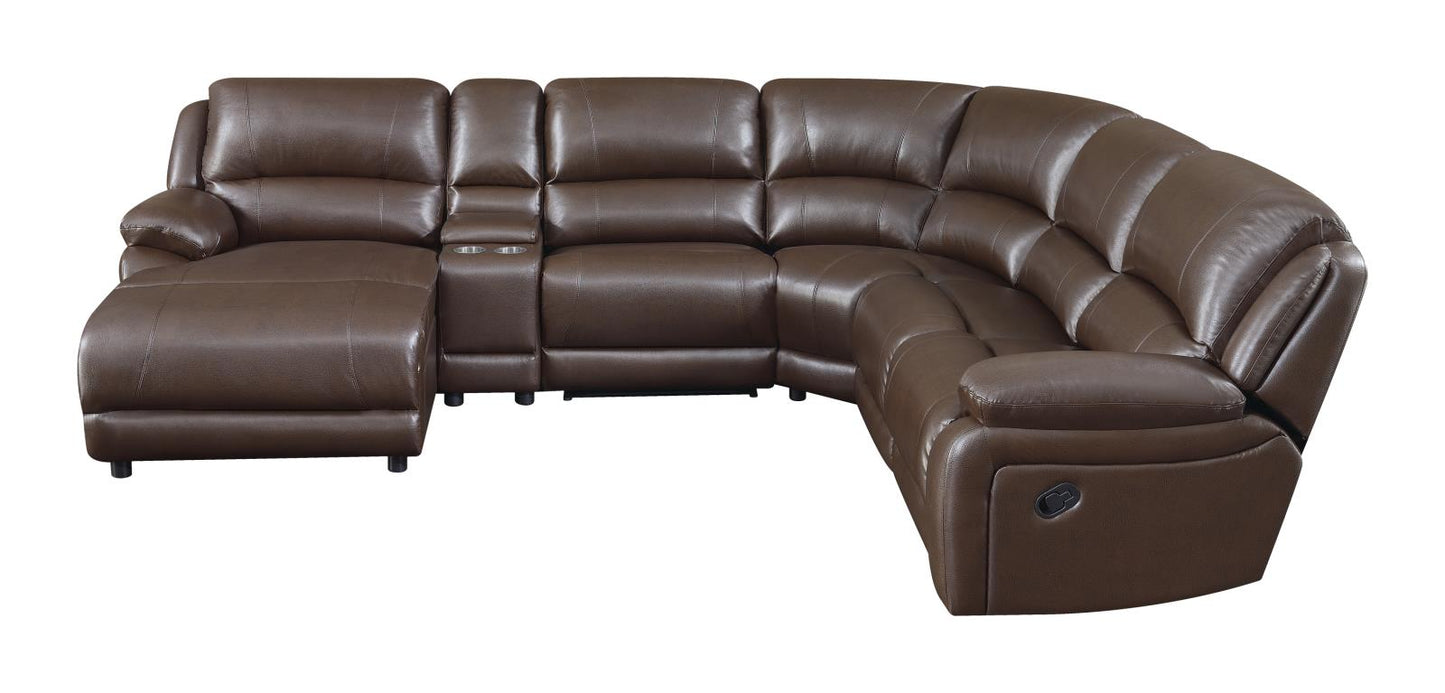 Mackenzie - Mackenzie 6-Piece Motion Sectional Chestnut