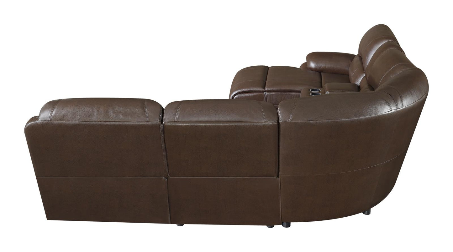 Mackenzie - Mackenzie 6-Piece Motion Sectional Chestnut