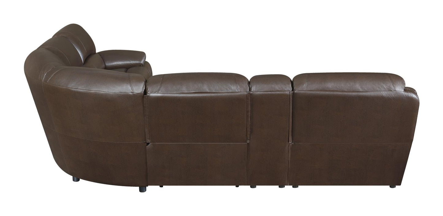 Mackenzie - Mackenzie 6-Piece Motion Sectional Chestnut