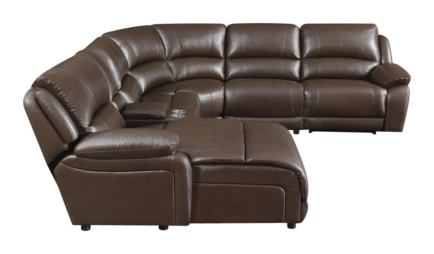 Mackenzie - Mackenzie 6-Piece Motion Sectional Chestnut