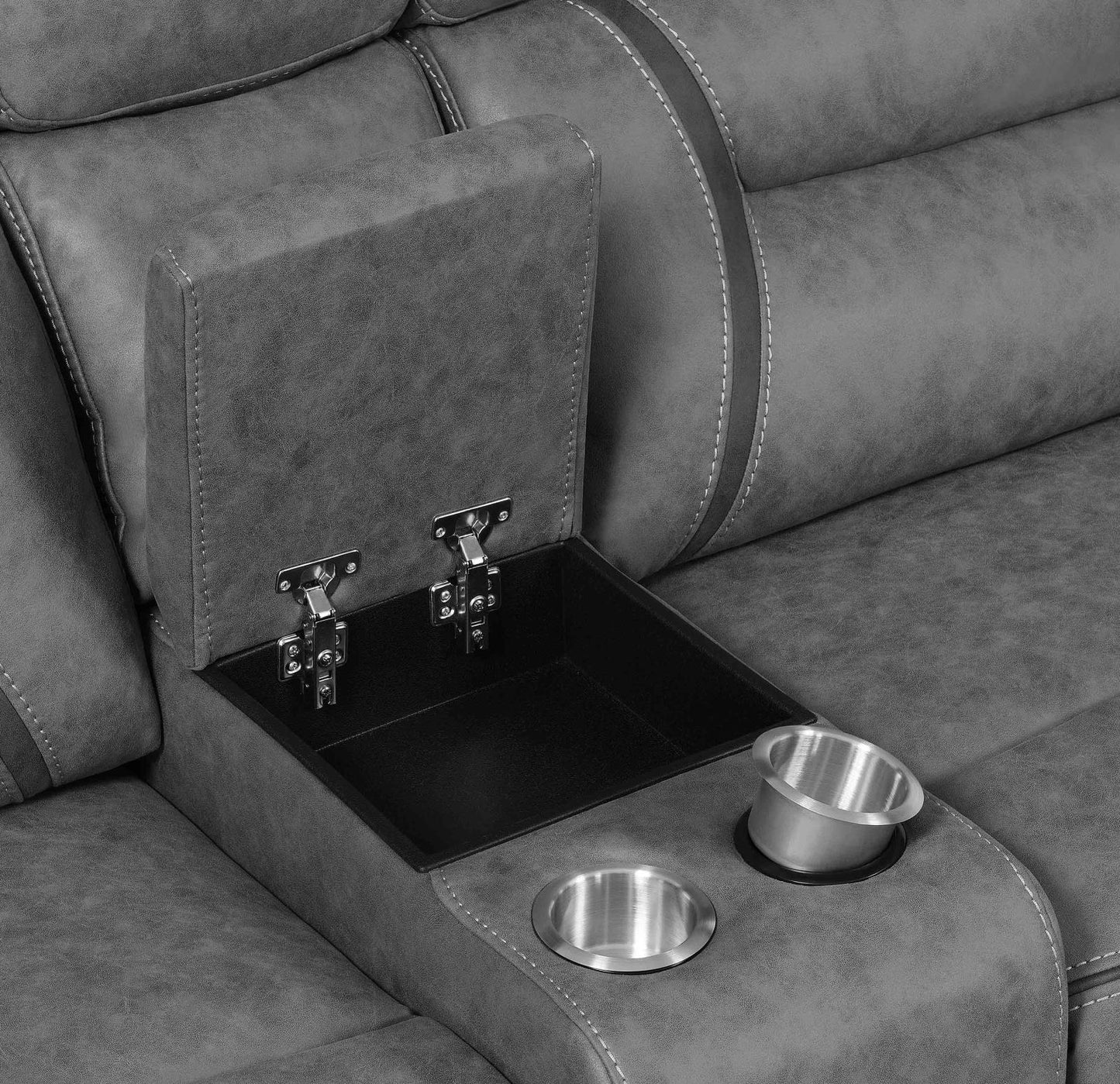 Higgins - Higgins Four-Piece Upholstered Power Sectional Grey
