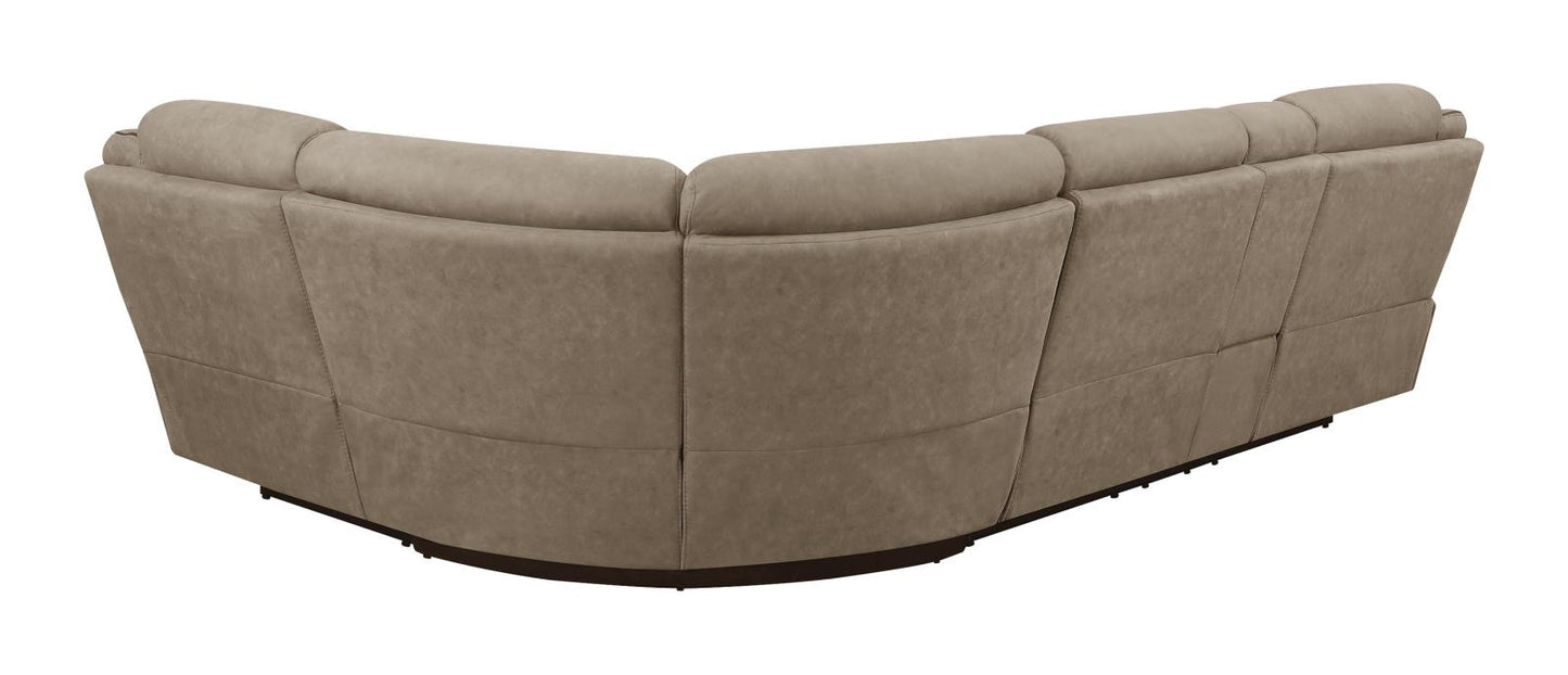 Higgins - Higgins Four-Piece Upholstered Power Sectional Tan