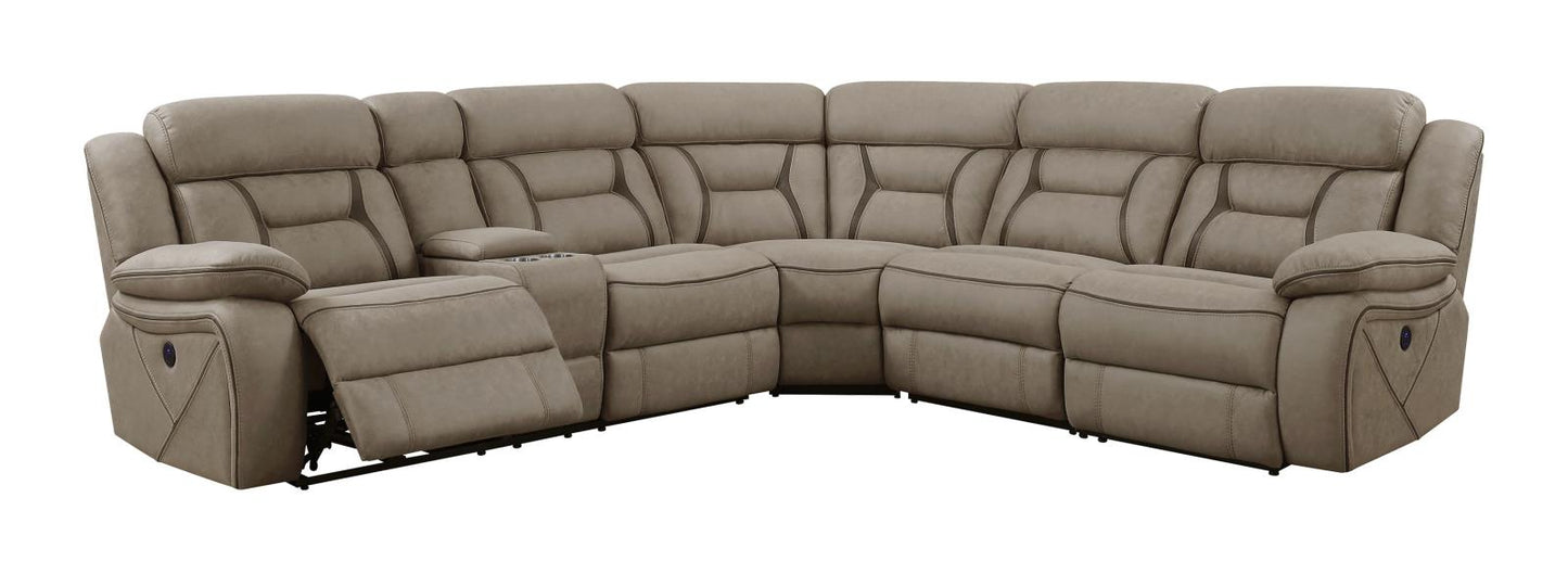 Higgins - Higgins Four-Piece Upholstered Power Sectional Tan