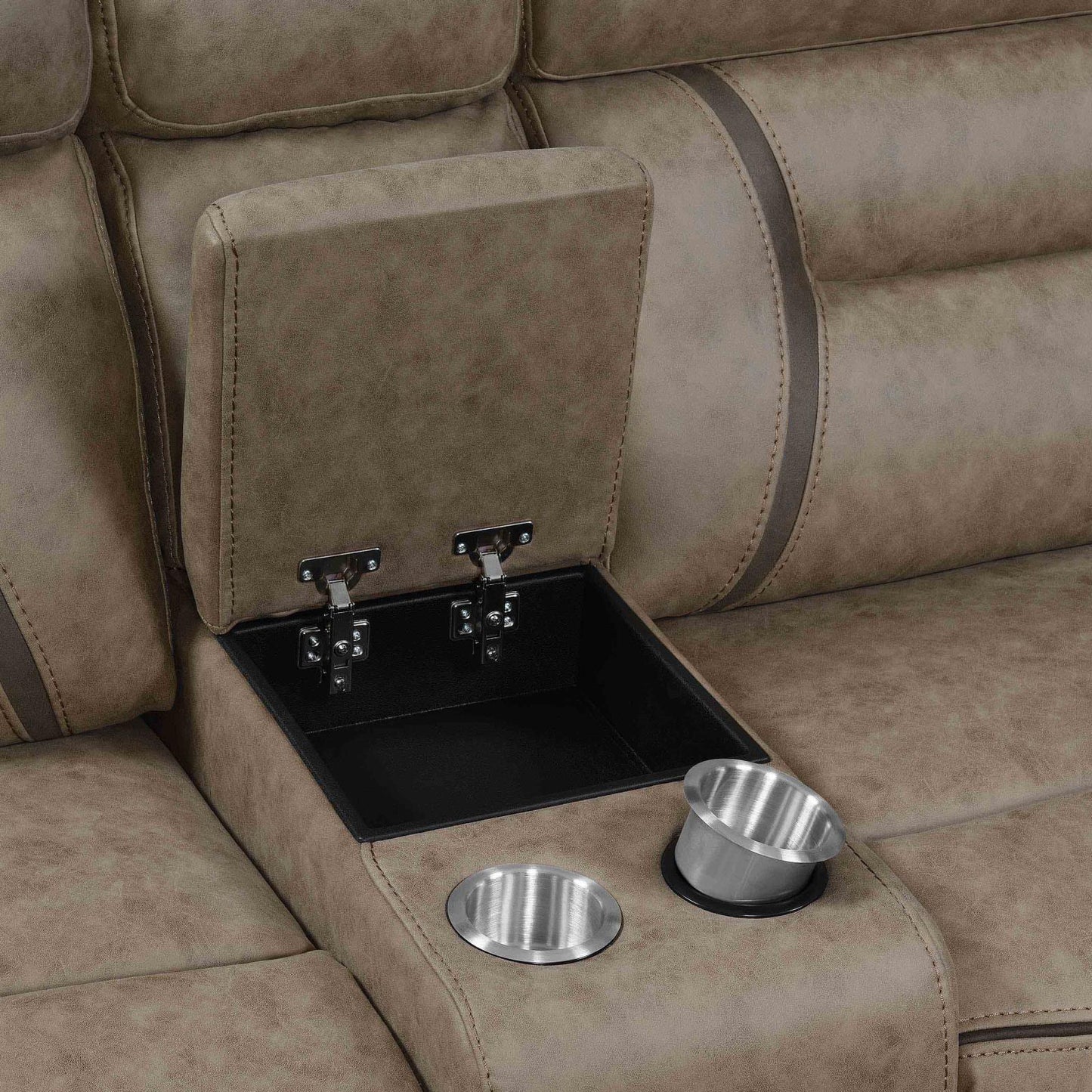 Higgins - Higgins Four-Piece Upholstered Power Sectional Tan