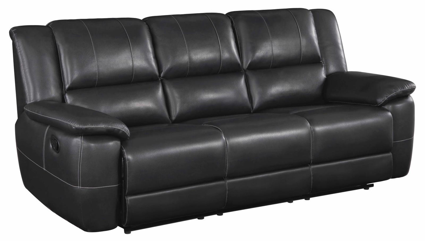 Lee - Lee Upholstered Pillow Top Arm Living Room Set Black