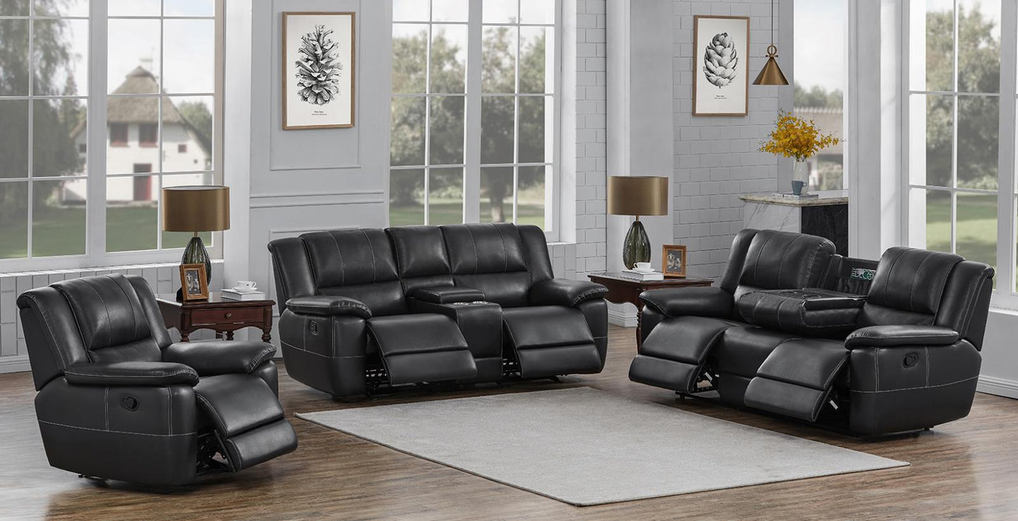 Lee - Lee Upholstered Pillow Top Arm Living Room Set Black
