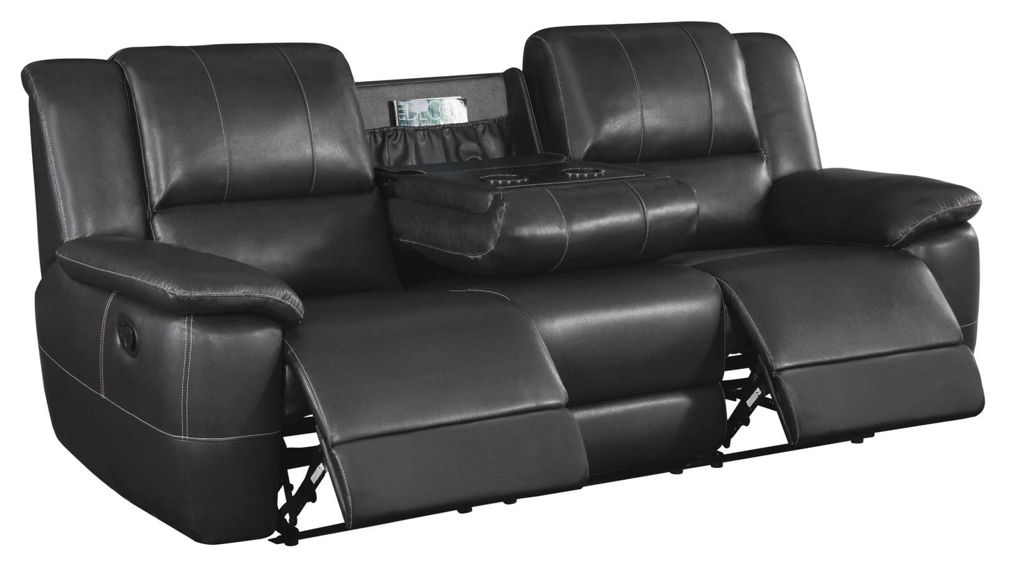 Lee - Lee Upholstered Pillow Top Arm Living Room Set Black
