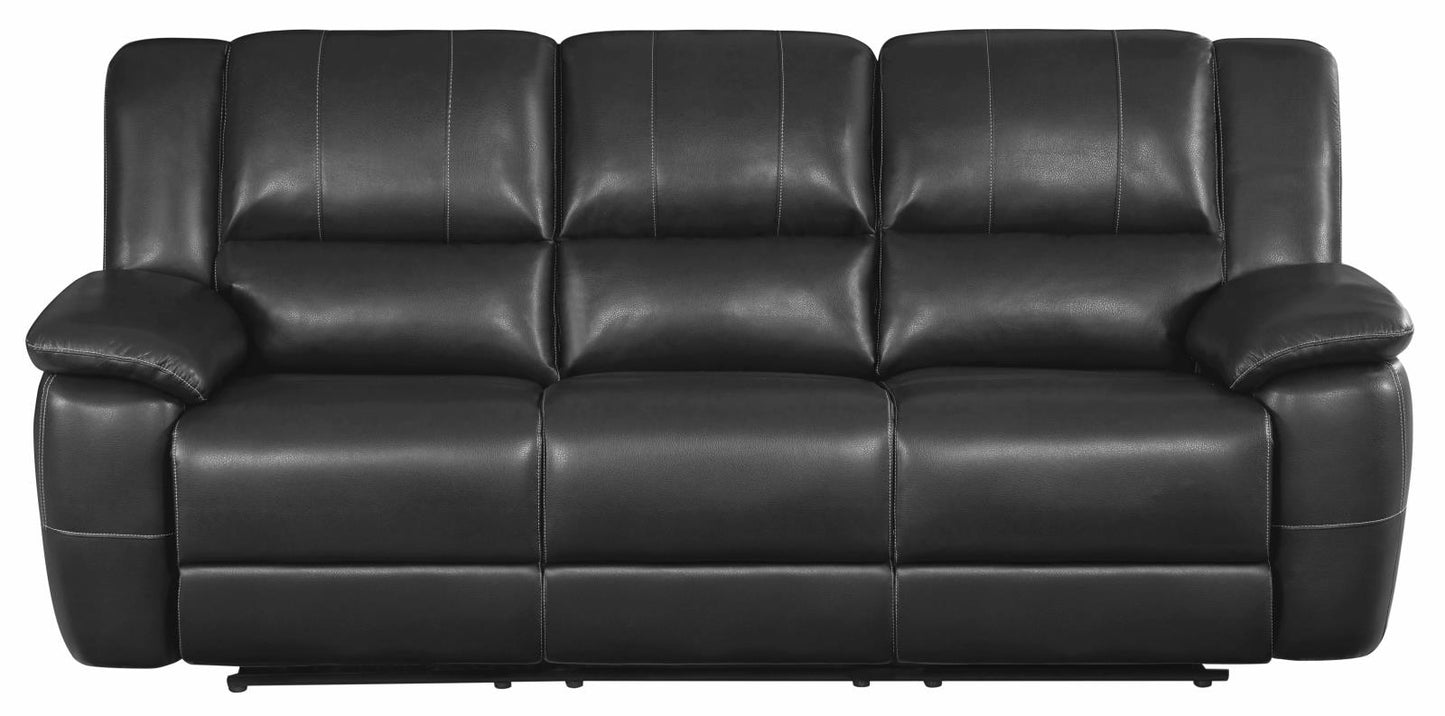 Lee - Lee Upholstered Pillow Top Arm Living Room Set Black