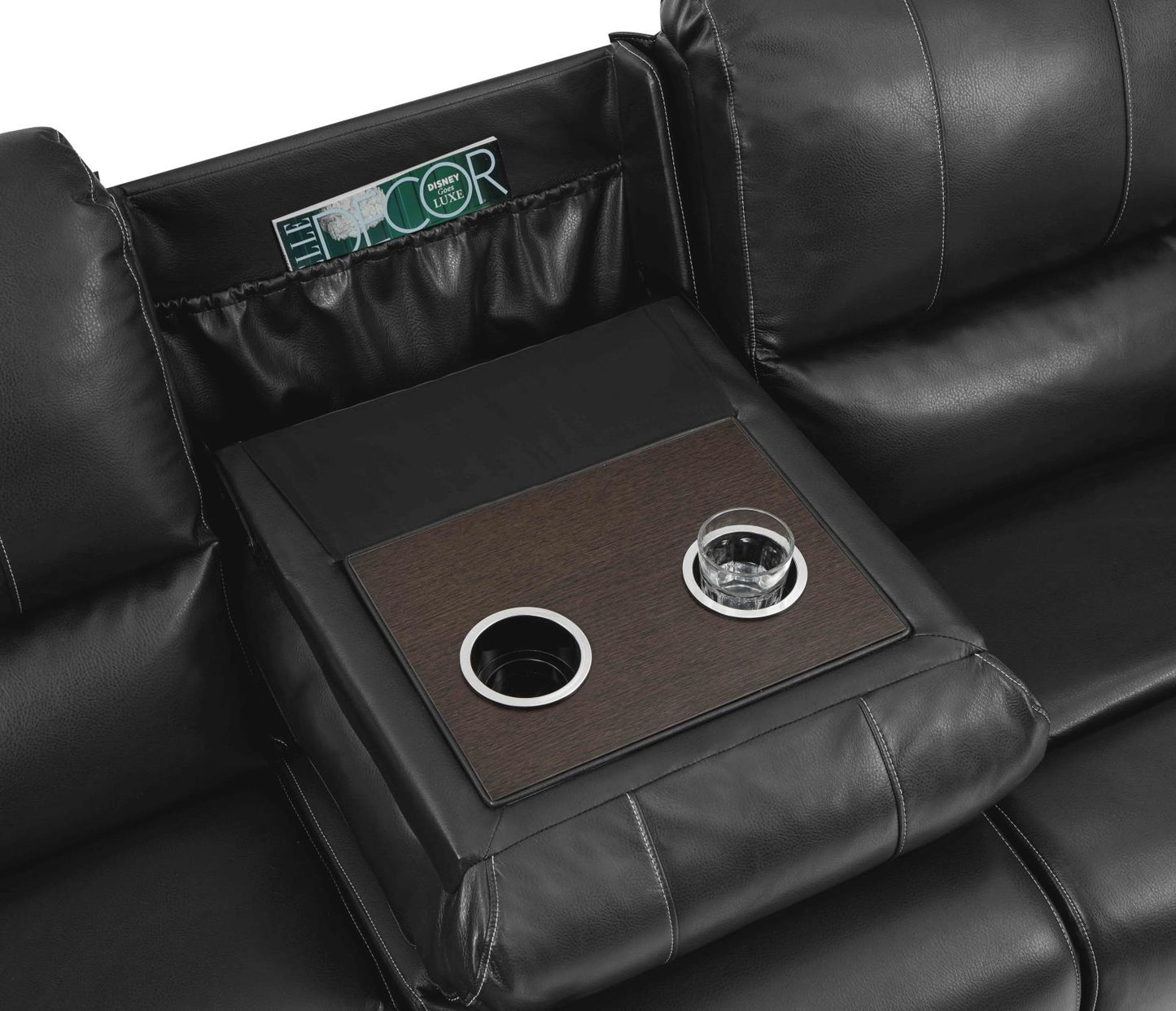 Lee - Lee Upholstered Pillow Top Arm Living Room Set Black