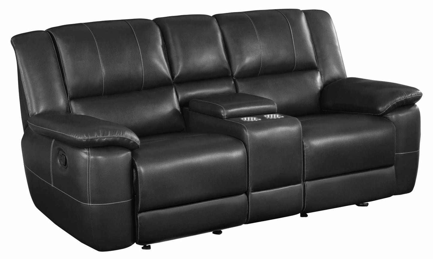 Lee - Lee Upholstered Pillow Top Arm Living Room Set Black