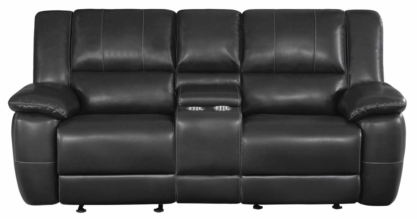 Lee - Lee Upholstered Pillow Top Arm Living Room Set Black