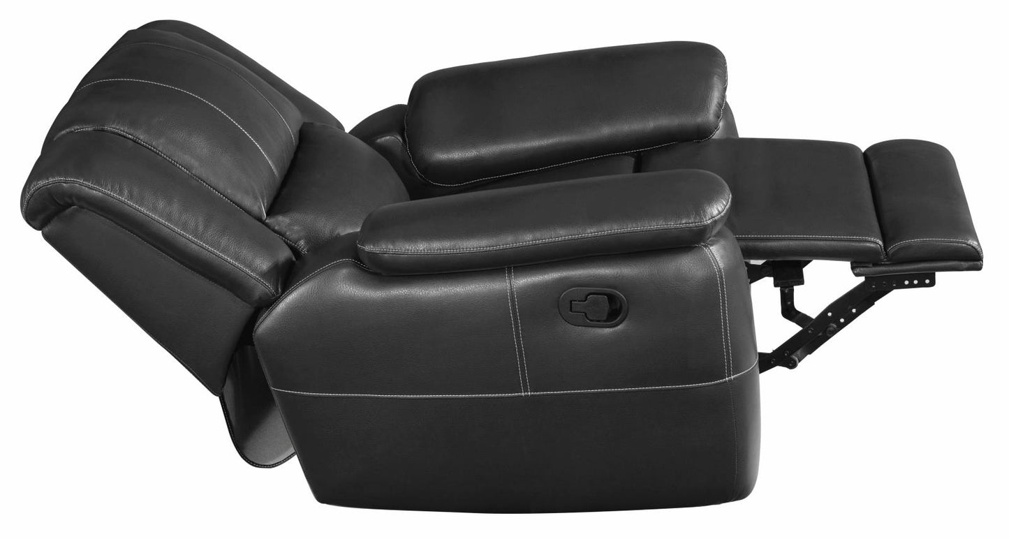 Lee - Lee Upholstered Pillow Top Arm Living Room Set Black