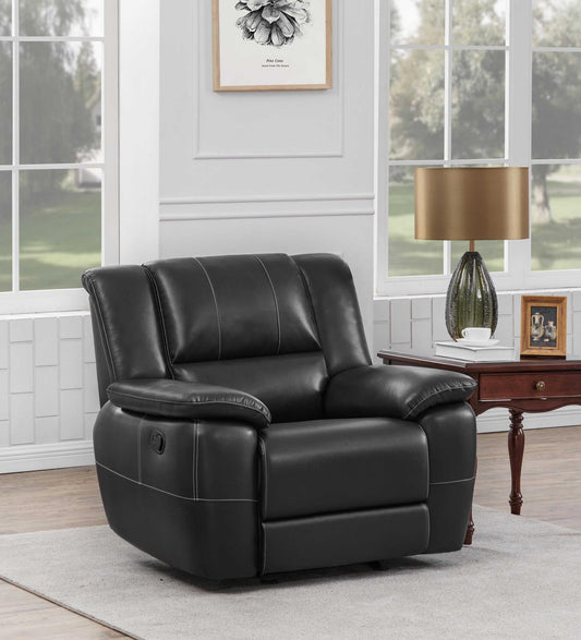 Lee - Lee Rolled Back Glider Recliner Black