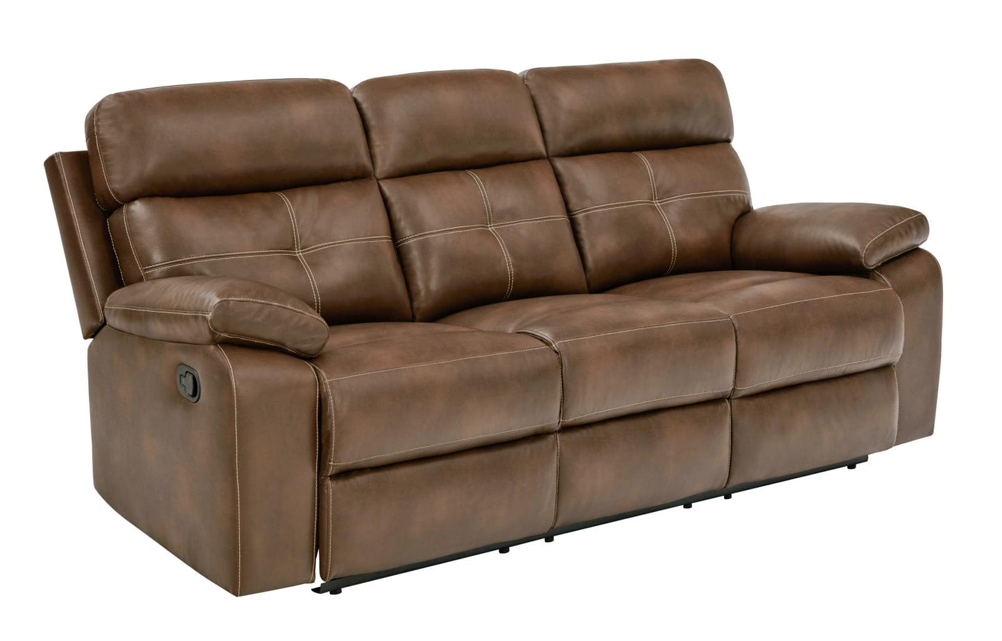 Damiano - Damiano Button Tufted Motion Sofa Tri-tone Brown