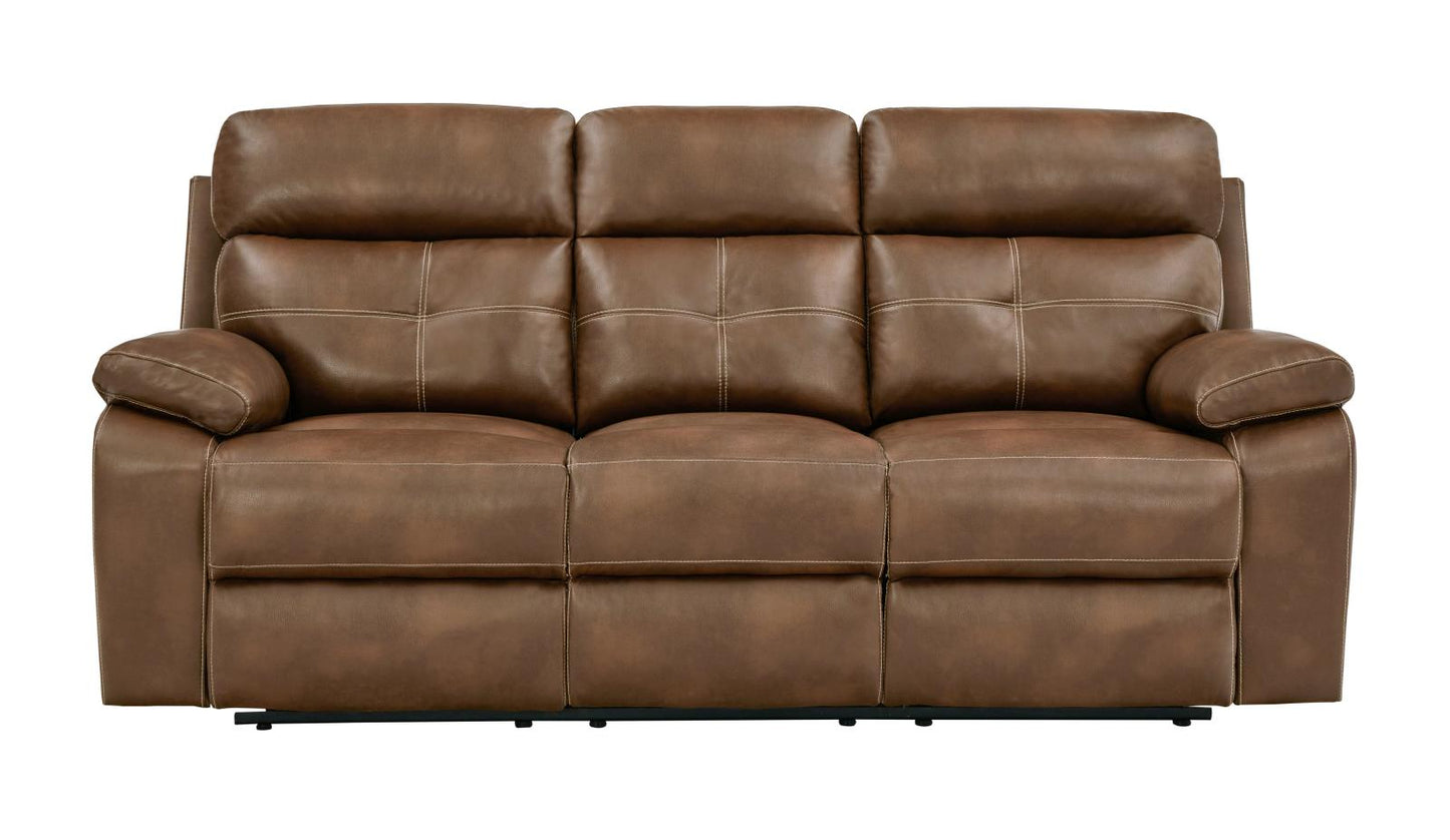 Damiano - Damiano Button Tufted Motion Sofa Tri-tone Brown