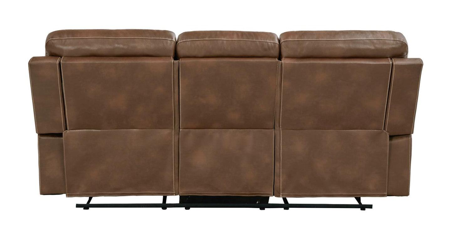 Damiano - Damiano Button Tufted Motion Sofa Tri-tone Brown