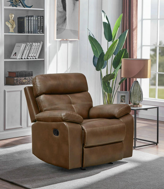 Damiano - Damiano Upholstered Glider Recliner Tri-tone Brown