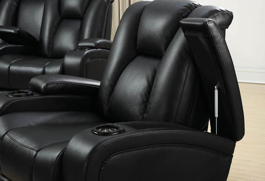 Delange - Delange Power^2 Sofa with Headrests Black