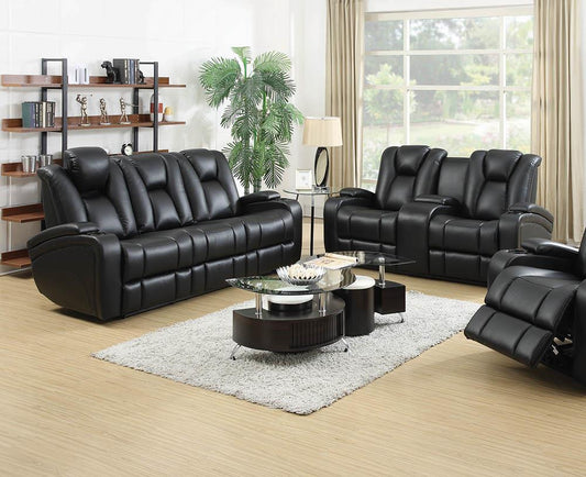 Delange - Delange Upholstered Tufted Living Room Set Black