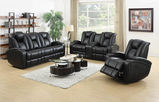 Delange - Delange Upholstered Tufted Living Room Set Black
