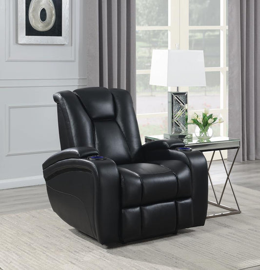 Delange - Delange Power^2 Recliner with Headrest Black