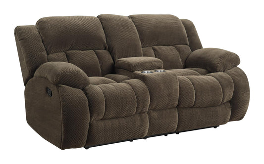 Weissman - Weissman Motion Loveseat with Console Chocolate