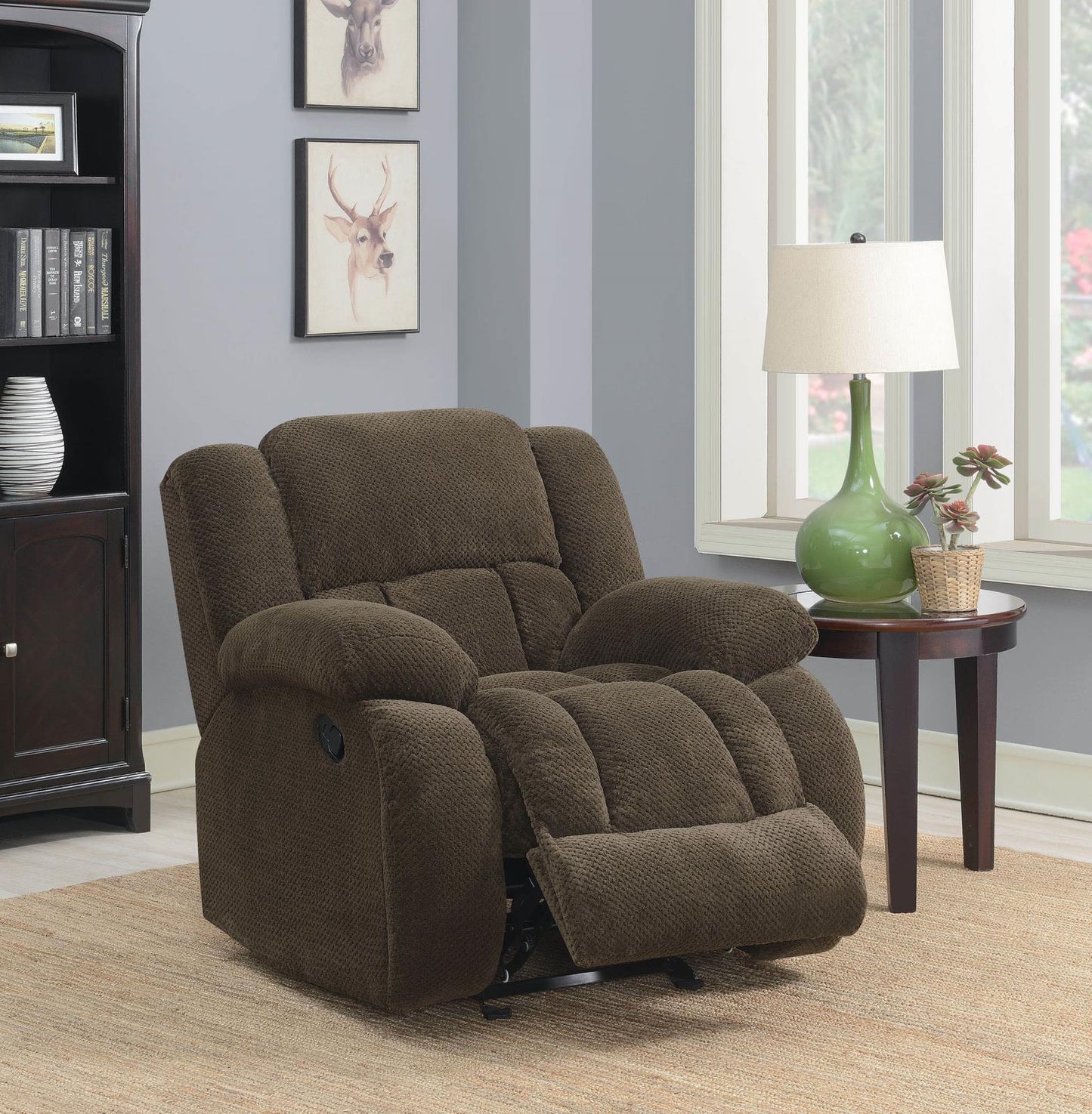 Weissman - Weissman Upholstered Glider Recliner Chocolate