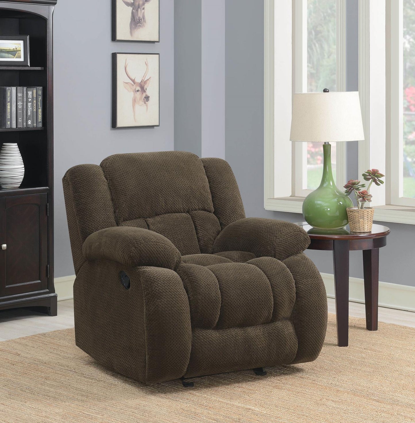 Weissman - Weissman Upholstered Glider Recliner Chocolate