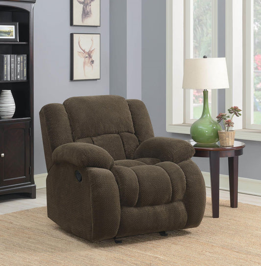 Weissman - Weissman Upholstered Glider Recliner Chocolate