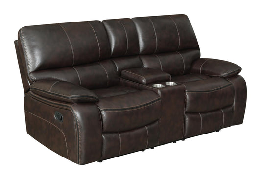 Willemse - Willemse Motion Loveseat with Console Dark Brown